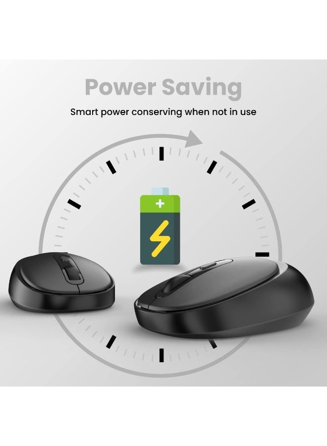 Portronics Toad 27 Wireless Mouse, Silent Buttons, 2.4 GHz with USB Nano Dongle for PC/Mac/Laptop, Auto Power Saving Mode, Adjustable DPI Button(Black) - Image 3